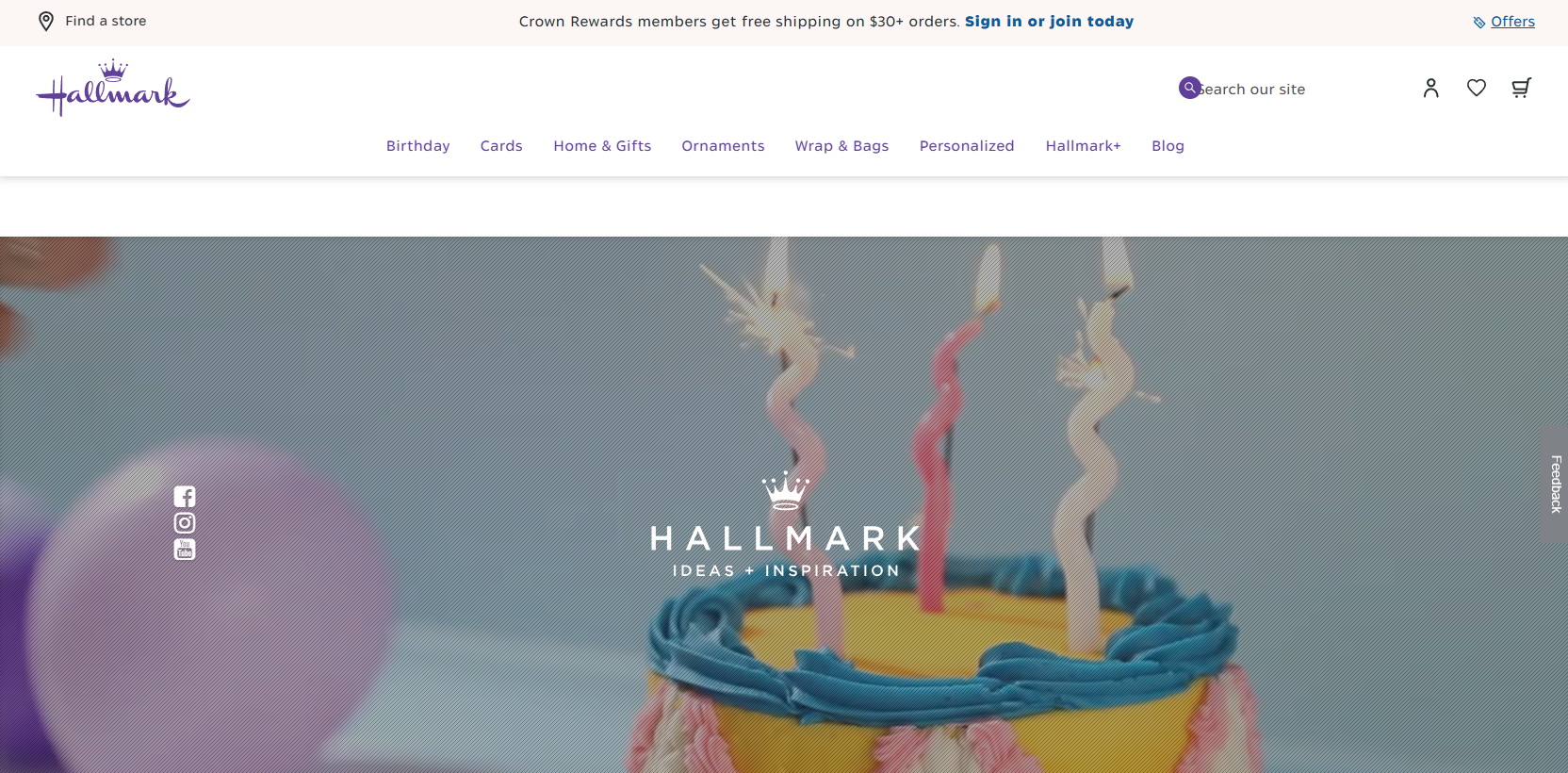 Screenshot of Ideas.Hallmark.com